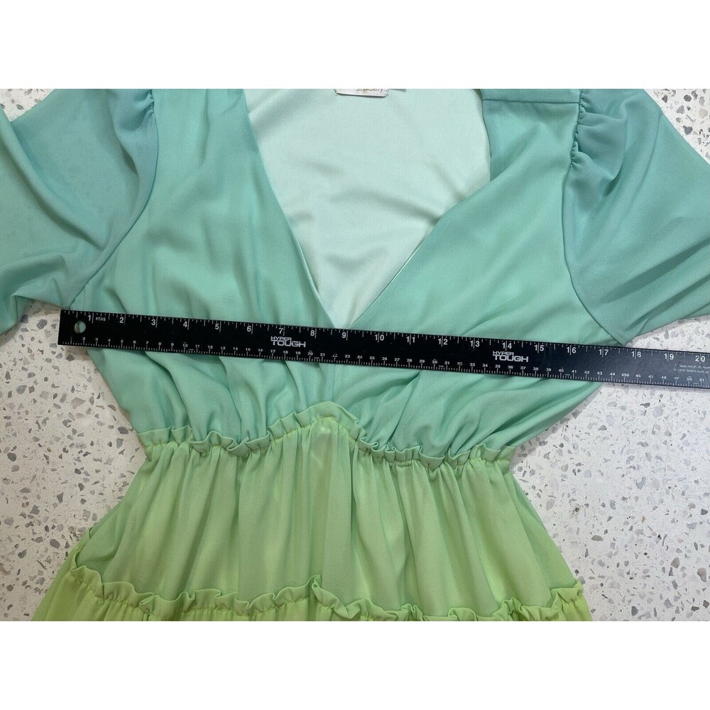 Rainbow Beach Women Size S Hi Lo Maxi Dress Bohemian Champagne & Strawberry Boho - Picture 7 of 14